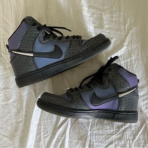 Nike Black and Purple High-Top Sneakers